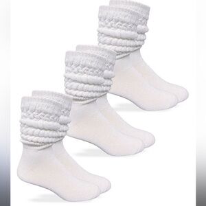 Sock Bundle 3/$25 NEW White Thick Slouch Cotton Knee High Scrunch Socks
